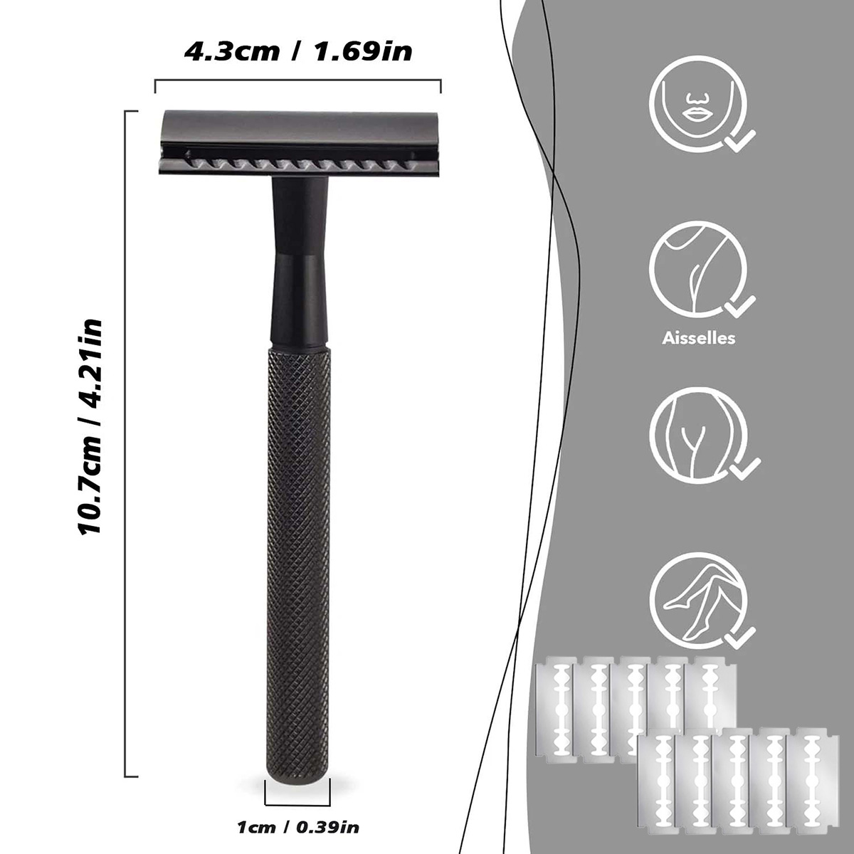 Black Weighted Handle Safety R - Safety Razor Handle ulasan dan harga