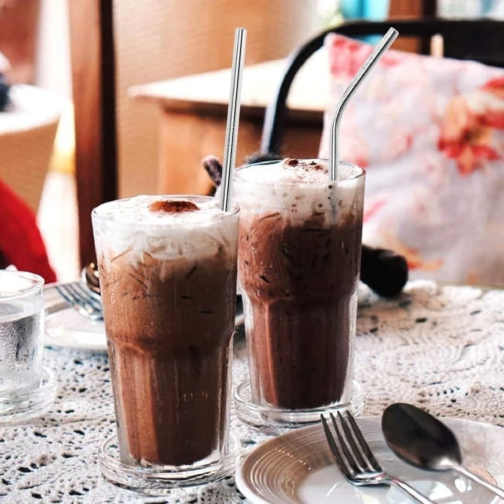 100Pcs Stainless Steel Straw D - Reusable Straw ulasan dan harga