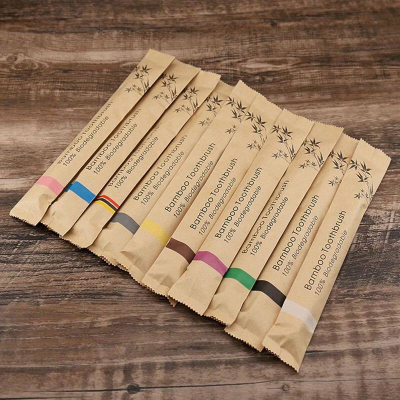 Random Color 5/10pcs Bamboo To - Bamboo Toothbrush ulasan dan harga