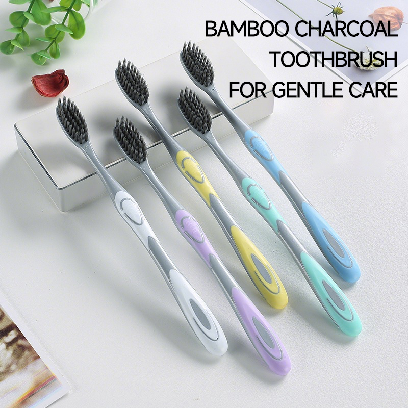 5/10pcs manual toothbrush with - Bamboo Toothbrush ulasan dan harga