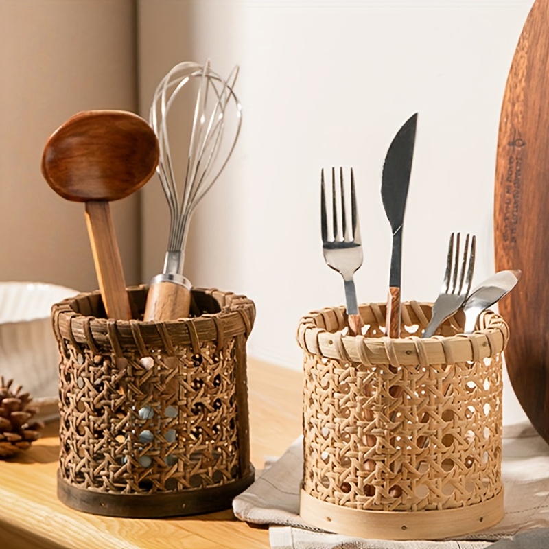 1pc Cutlery Stand - Multifunct - Bamboo Cutlery ulasan dan harga