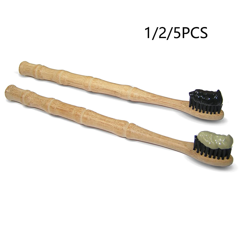 1/2/5 Pcs Natural Biodegradabl - Bamboo Toothbrush ulasan dan harga