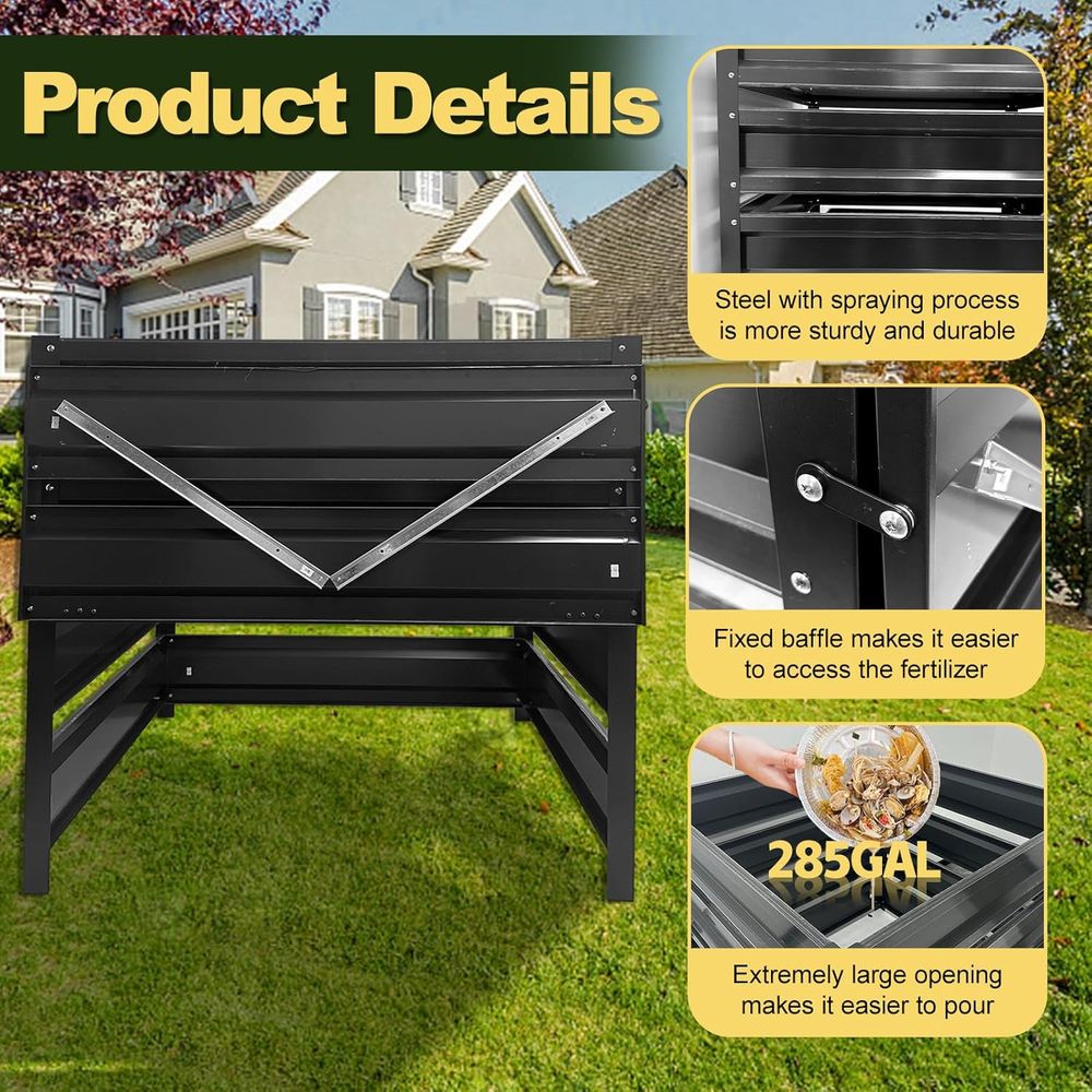 Compost Bin Outdoor - 285 Gall - Compost Bin ulasan dan harga