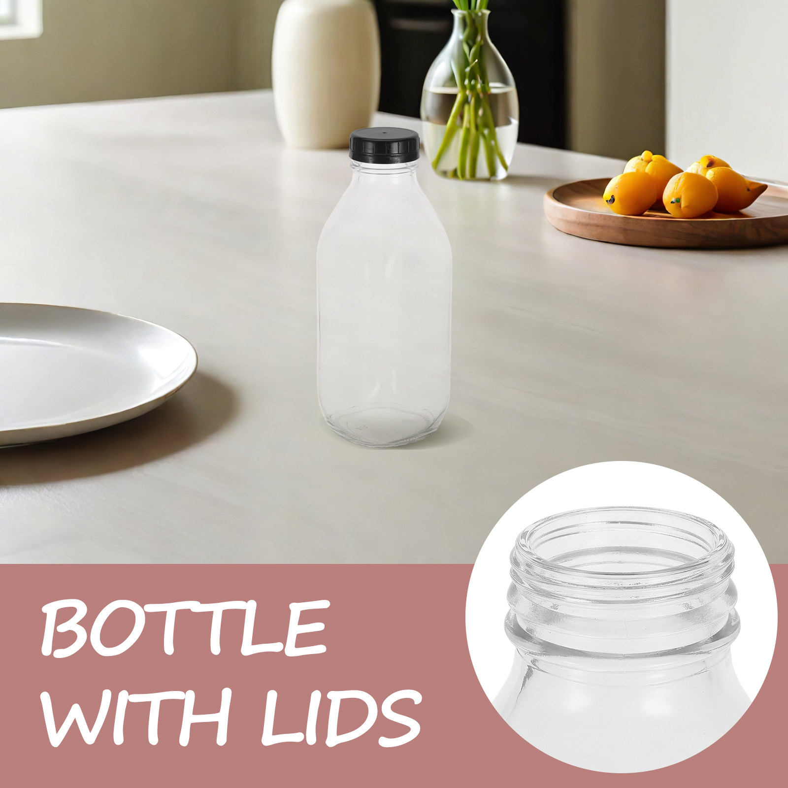 2Pcs Glass Milk Bottles Reusab - Reusable Bottle ulasan dan harga