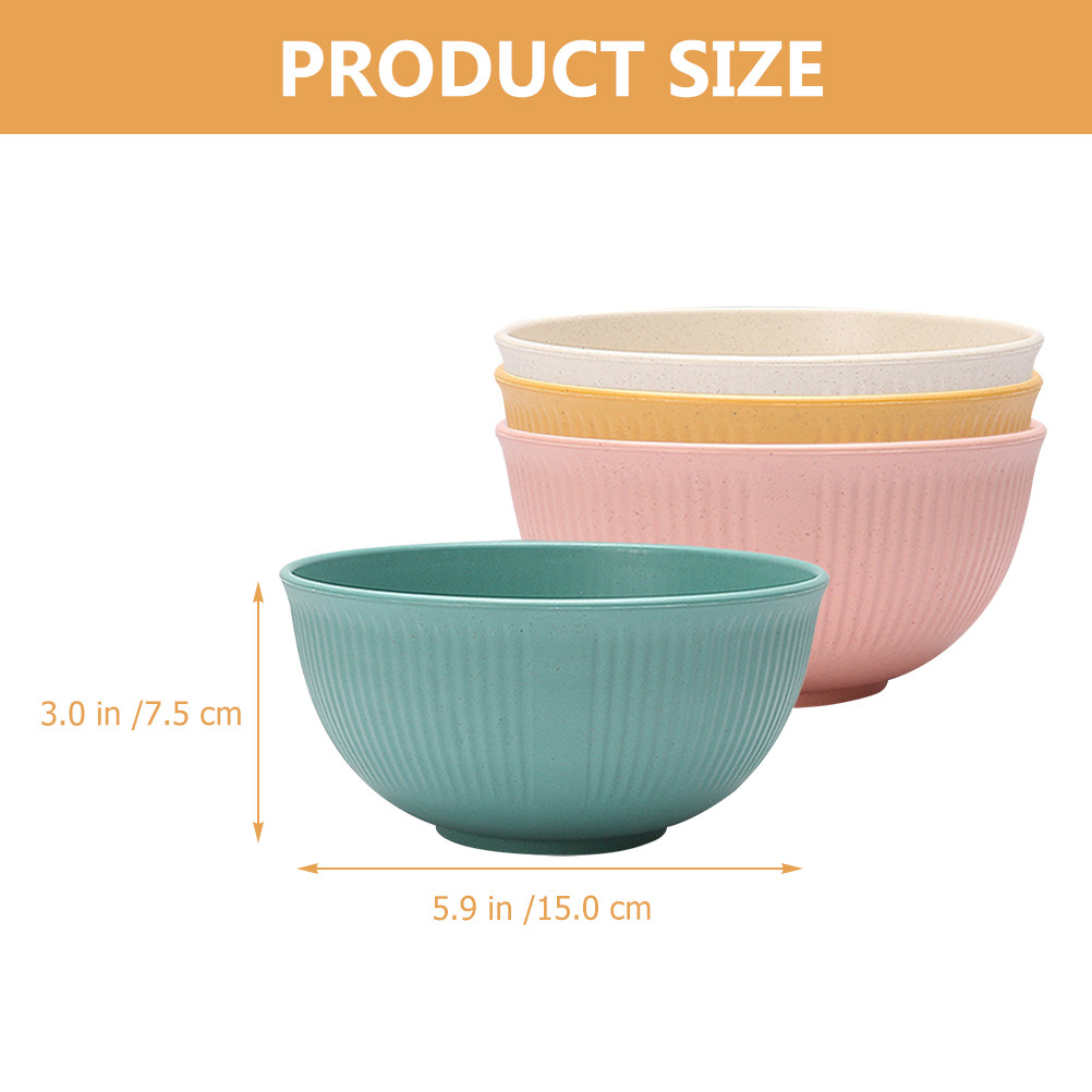 4Pcs Wheat Straw Ramen Bowl Se - Reusable Straw ulasan dan harga