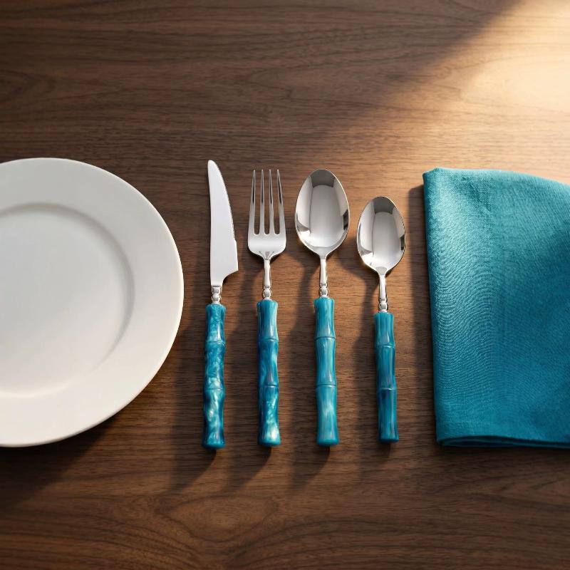 Bamboo Handle Acrylic 304 Stai - Bamboo Cutlery ulasan dan harga