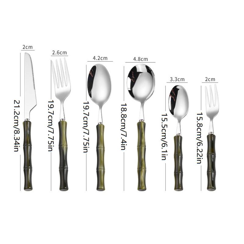 Bamboo Handle Acrylic 304 Stai - Bamboo Cutlery ulasan dan harga
